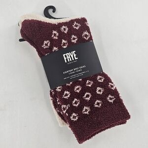 FRYE FUZZY BOOT SOCKS 2-PAIRS WOMEN'S SIZE 5-10 NWT RED IVORY